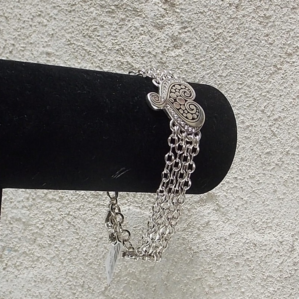 Brighton Pop Heart Silver Chain Bracelet Swarovski